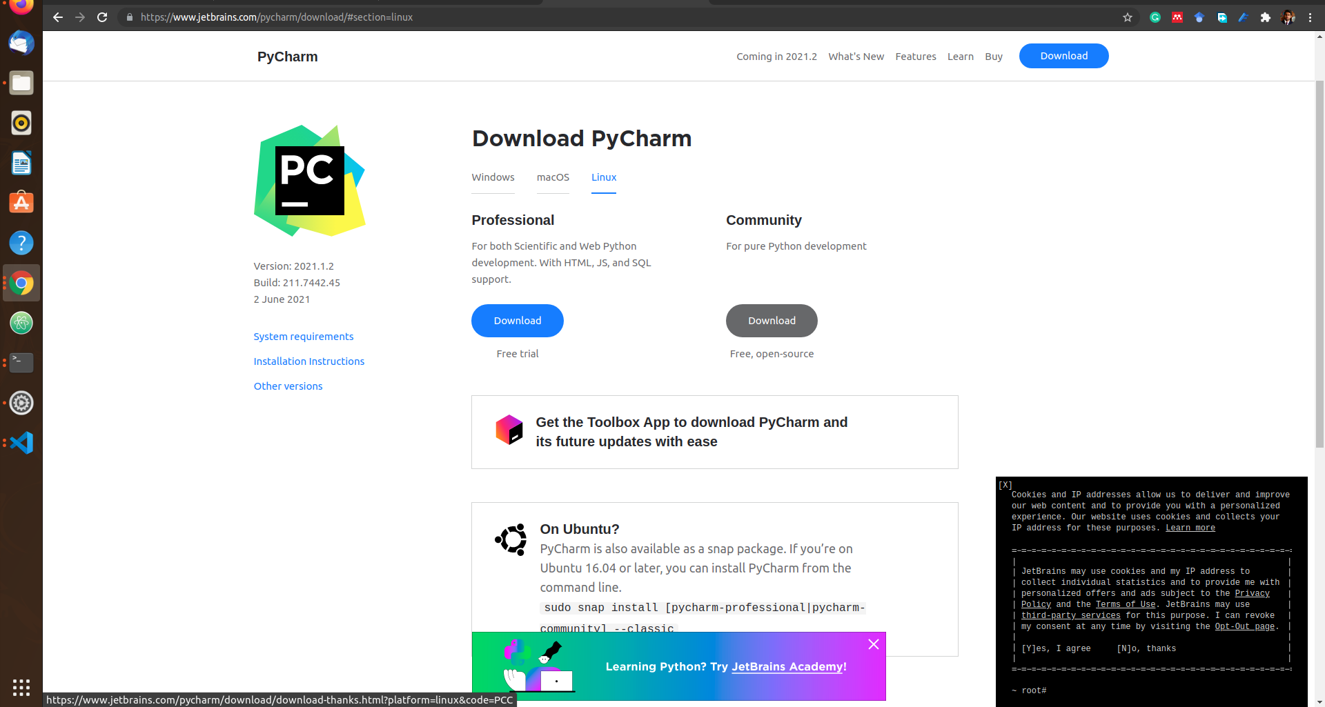pycharm download page